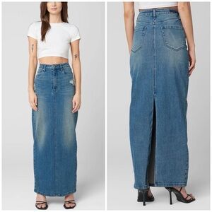 BlankNYC “High Street Skirt” Denim Maxi skirt Long Jean skirt Country Cowgirl
